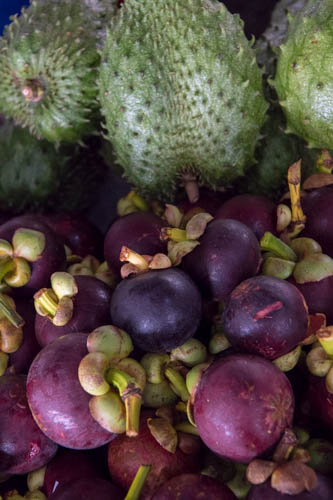 Purple Mangosteen & Horned Melon, Hilo Market